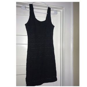 Black lace mini dress